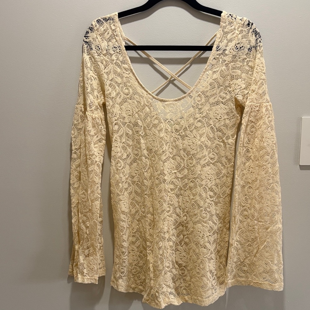Elegant Cream Lace Women's Top